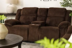 Jayne Power Console Loveseat In Brown