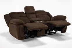 Jayne Power Console Loveseat In Brown