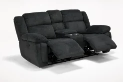 Jayne Power Console Loveseat In Brown