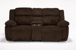 Jayne Power Console Loveseat In Brown