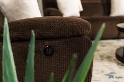 Jayne Power Sofa W/ Drop Down Table In Brown