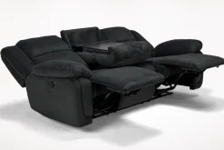 Jayne Power Sofa W/ Drop Down Table In Brown