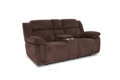 Jayne Reclining Console Loveseat In Charcoal