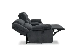 Jayne Reclining Console Loveseat In Charcoal