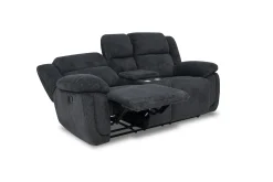 Jayne Reclining Console Loveseat In Charcoal