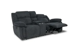Jayne Reclining Console Loveseat In Charcoal
