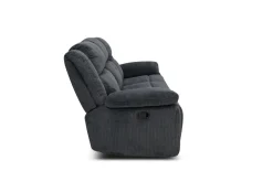 Jayne Reclining Sofa W/ Drop Down Table In Charcoal