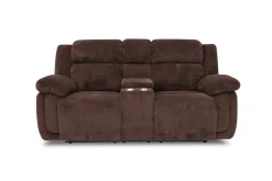 Jayne Reclining Sofa W/ Drop Down Table & Console Loveseat In Charcoal