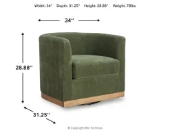 Jersonlow Swivel Chair In Forest Green