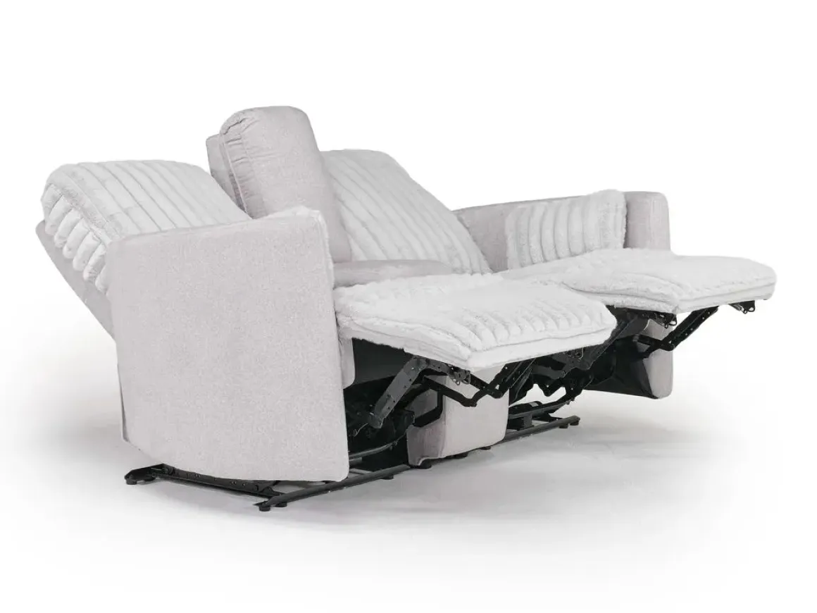 Jessica 2 Power Console Loveseat In Presley Fog/Charlotte Mist