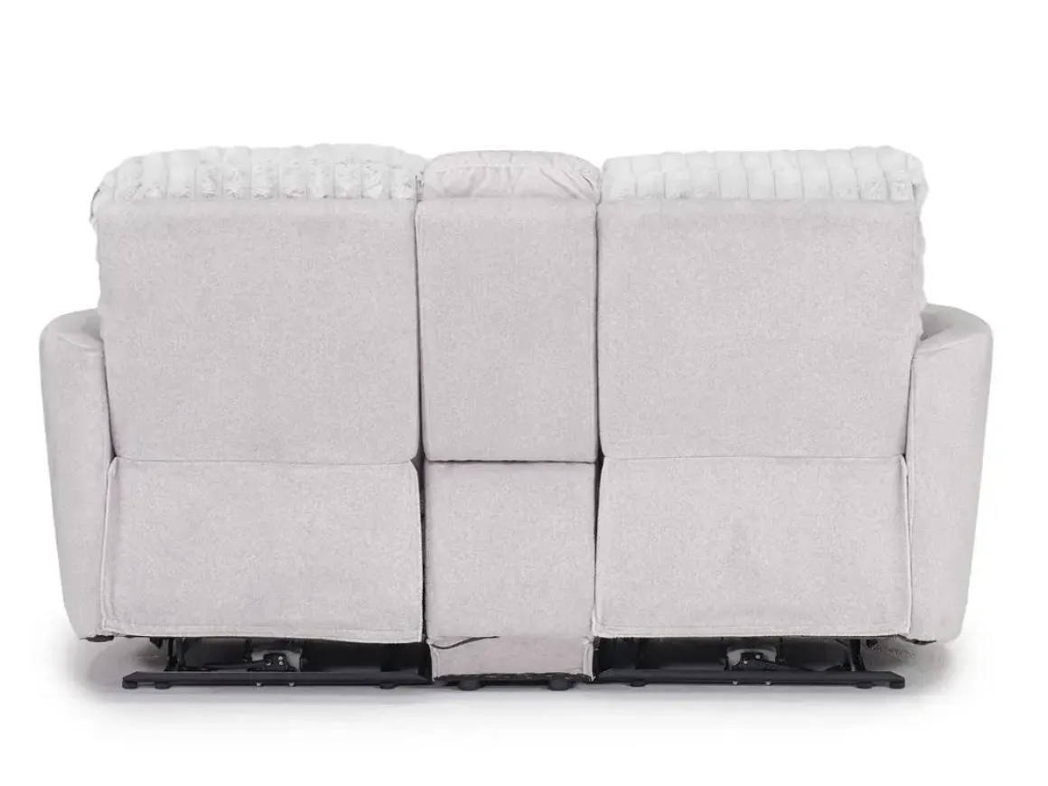Jessica 2 Power Console Loveseat In Presley Fog/Charlotte Mist
