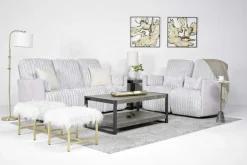 Jessica Reclining Loveseat In Presley Fog/Charlotte Mist