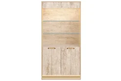 Jo Curio Cabinet In Gold/Travertino Eco Stone