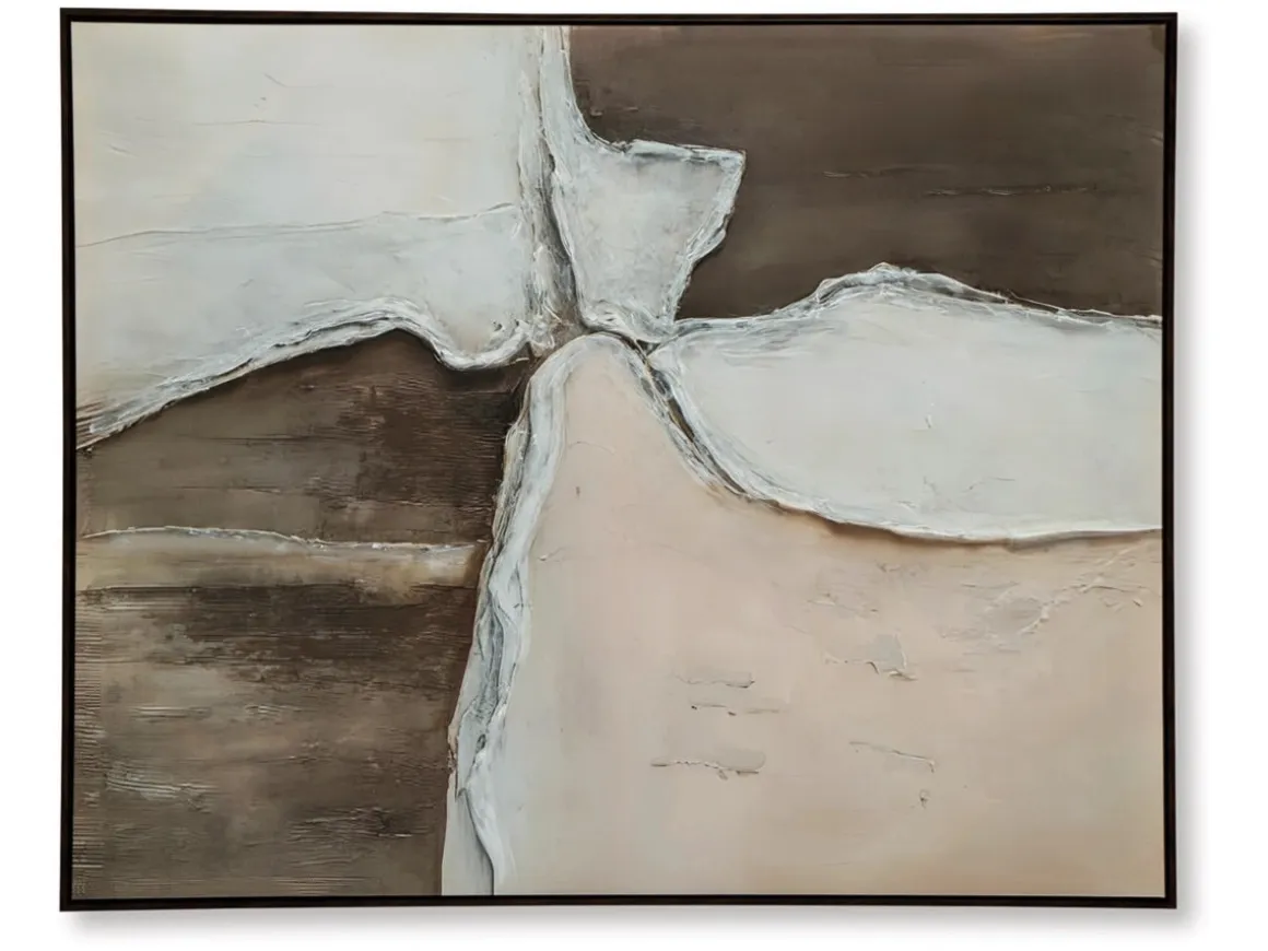 Jonward Abstract Wall Art In Brown/Tan/White