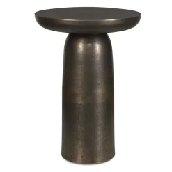 Joppa Outdoor Round Accent Table In Bronze