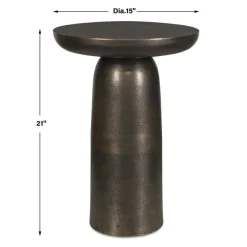 Joppa Outdoor Round Accent Table In Bronze