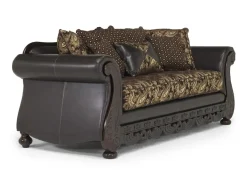 Jupiter Sofa In Gold & Dark Brown