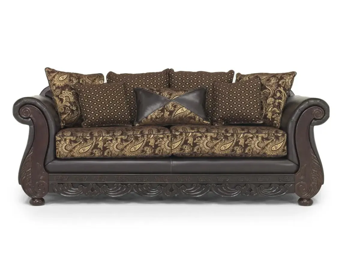 Jupiter Sofa In Gold & Dark Brown