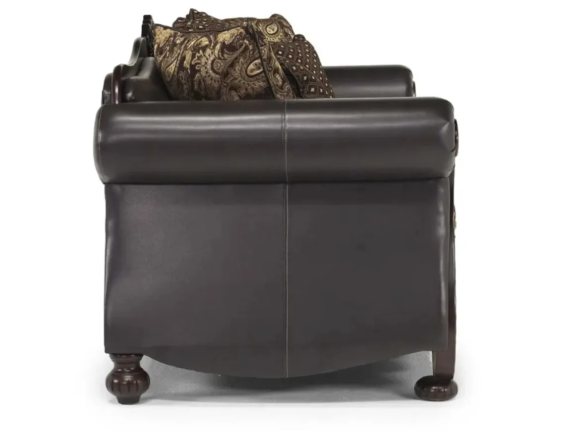 Jupiter Sofa In Gold & Dark Brown