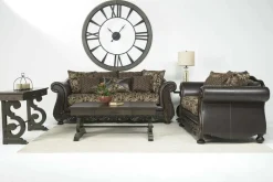 Jupiter Sofa In Gold & Dark Brown