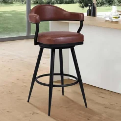 Justin Counter Height Stool In Vintage Coffee Brown, 26 Inch