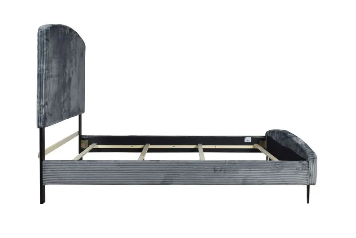 Kailani Upholstered Panel Bed In Black, Queen