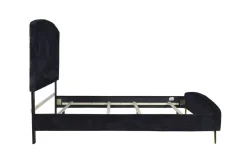 Kailani Upholstered Panel Bed In Black, Queen