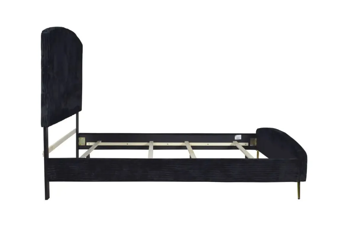 Kailani Upholstered Panel Bed In Black, Queen