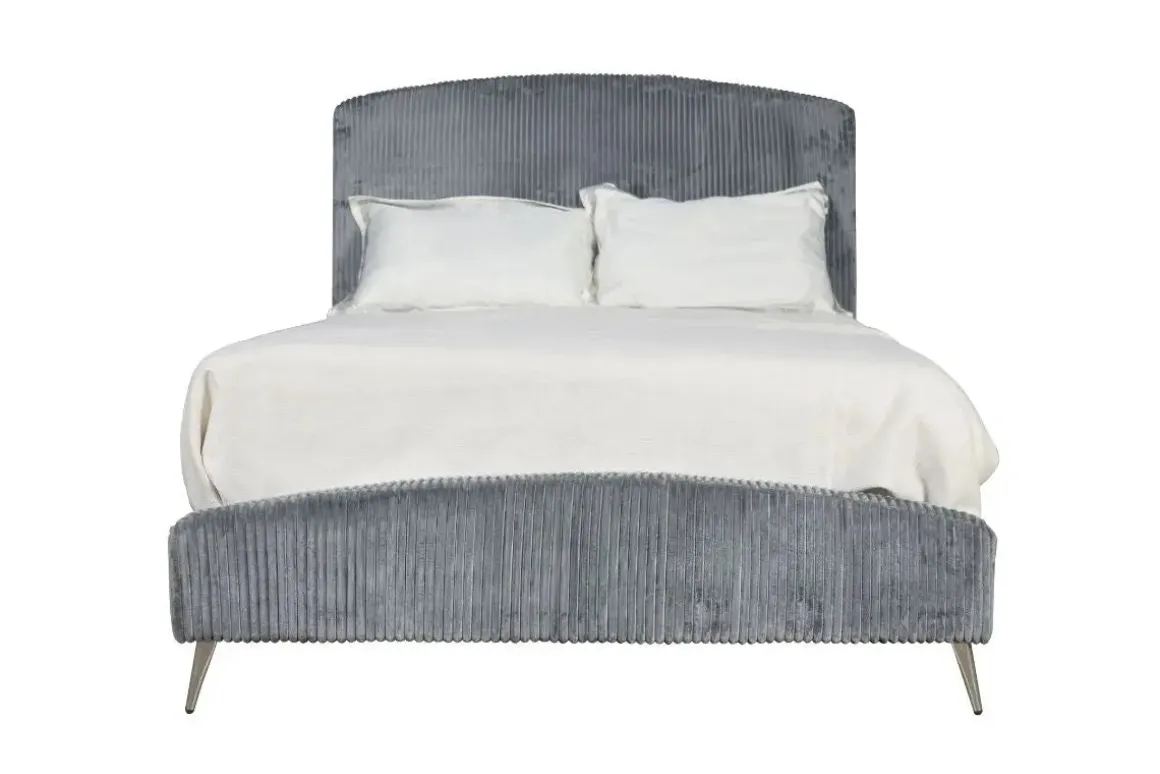 Kailani Upholstered Panel Bed In Black, Queen