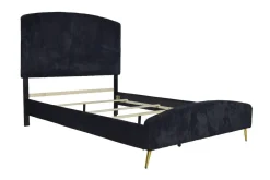 Kailani Upholstered Panel Bed In Black, Queen