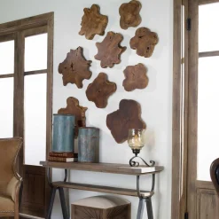 Kalani Wood Wall Art In Bleached Brown, Set Of 3