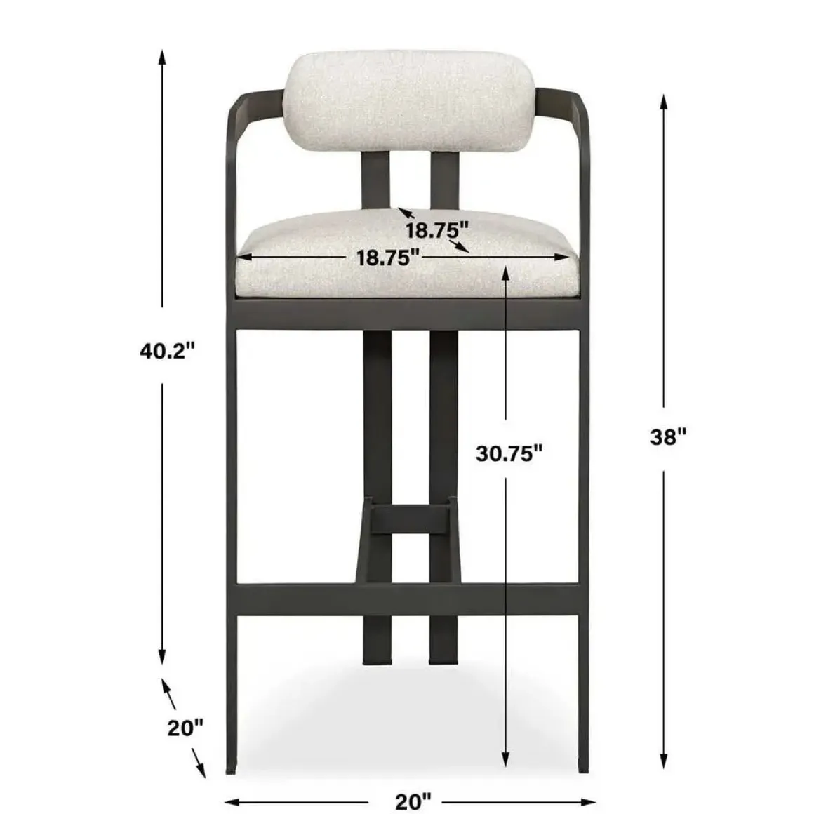 Kalmar Outdoor Barstool In Black