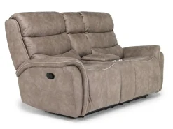 Kamari Reclining Console Loveseat In Gray