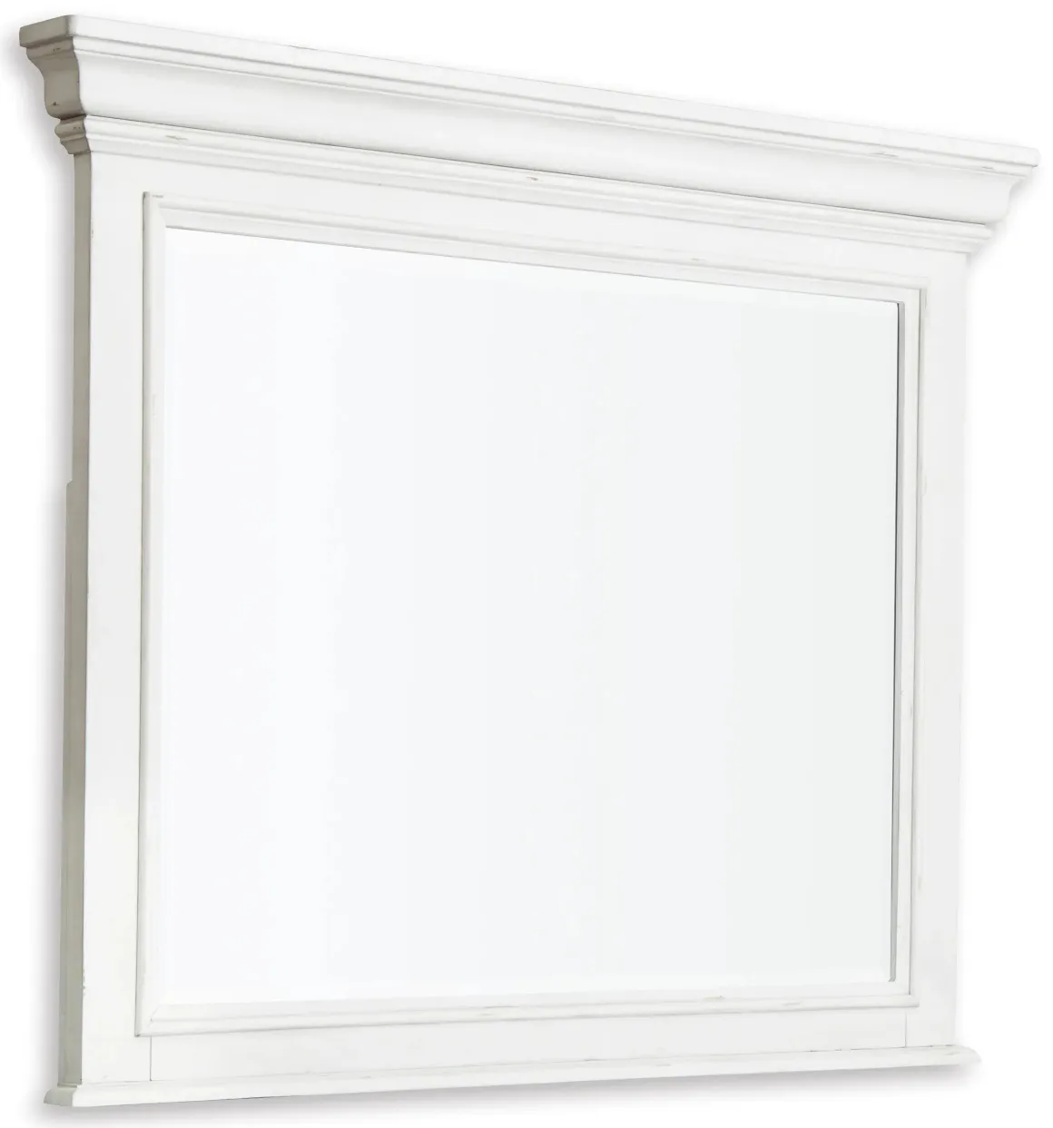 Kanwyn Panel Bed, Dresser, Mirror & Nightstand In White Wash, Queen