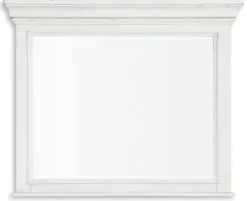 Kanwyn Panel Bed, Dresser, Mirror & Nightstand In White Wash, Queen