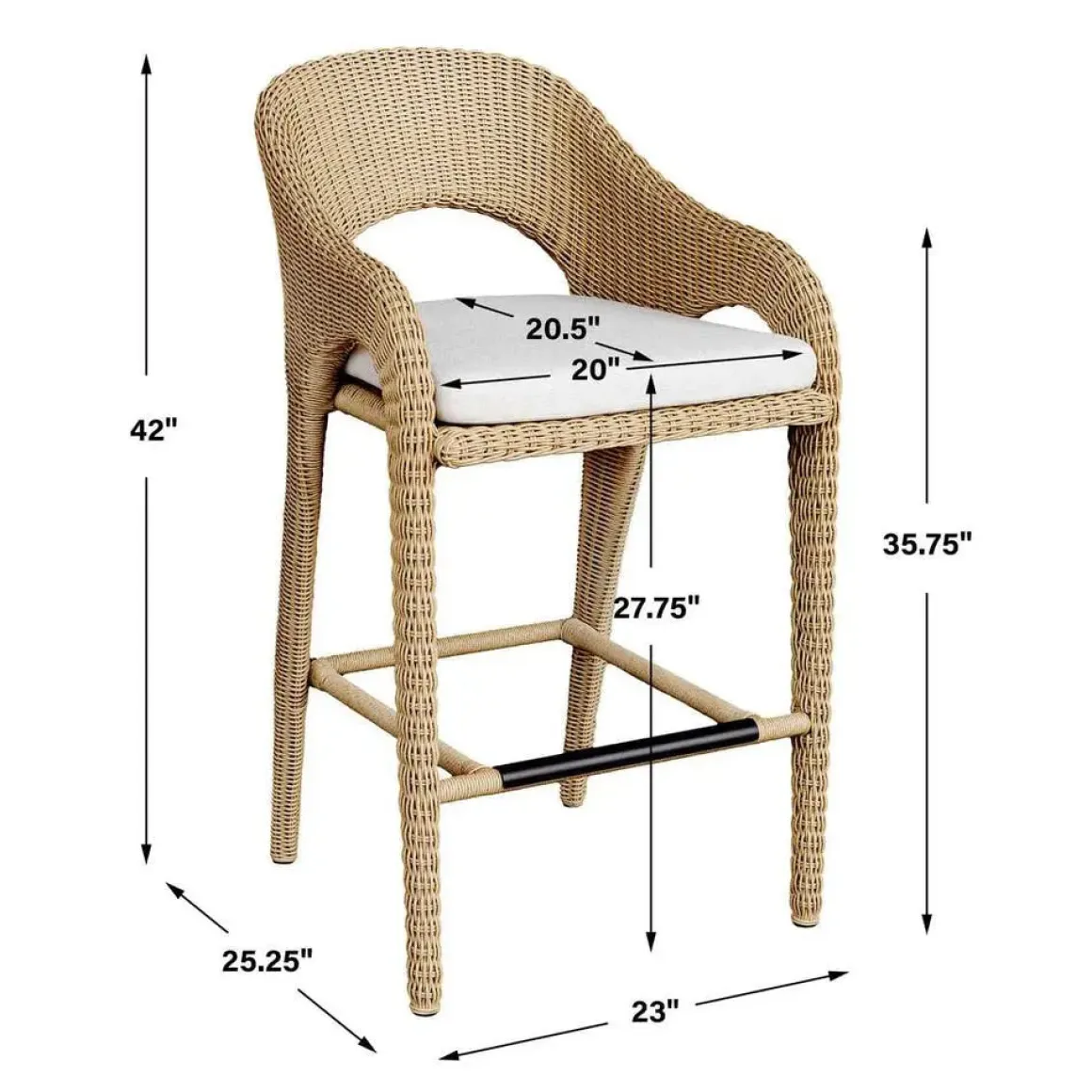 Kavali Outdoor Barstool In Honey