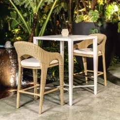 Kavali Outdoor Counter Height Stool In Honey