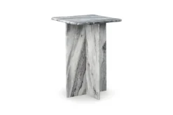 Keithwell Round Accent Table In Gray & White