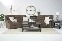 Kelsey Power Sofa & Loveseat In Light Brown