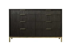 Kentfield Platform Bed, Dresser, Mirror & Nightstand In Black Drifted Oak, Full