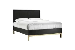 Kentfield Platform Bed, Dresser, Mirror & Nightstand In Black Drifted Oak, Full