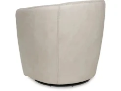 Kierreys Swivel Chair In Charcoal Leather