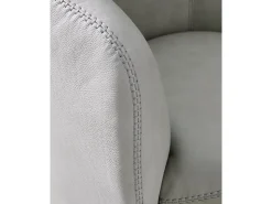 Kierreys Swivel Chair In Charcoal Leather