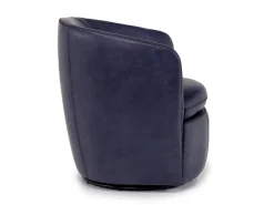 Kierreys Swivel Chair In Charcoal Leather