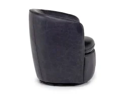 Kierreys Swivel Chair In Charcoal Leather