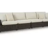 Kimora Outdoor 2 Piece Sectional In Beige/Dark Brown