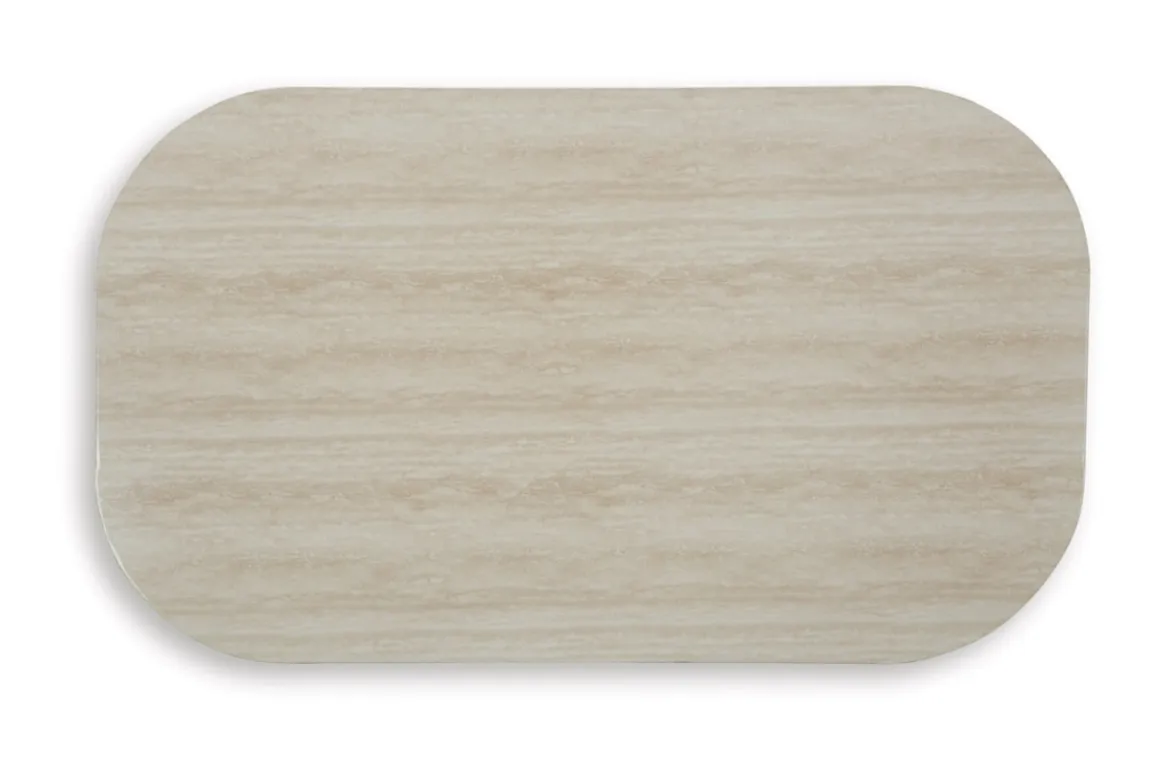 Kimora Outdoor Coffee Table In Beige/Dark Brown