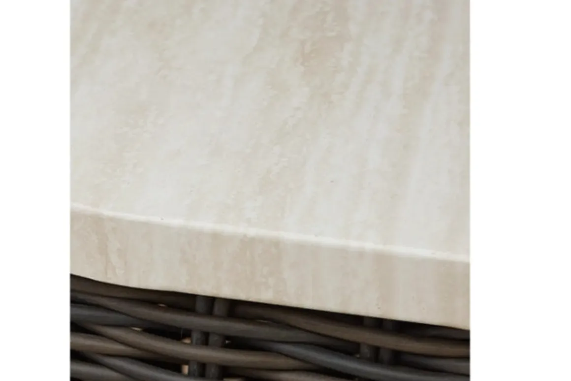 Kimora Outdoor Coffee Table In Beige/Dark Brown