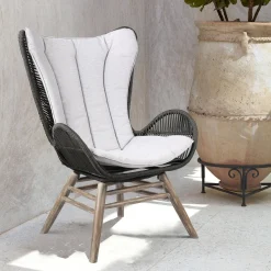 King Outdoor Lounge Chair In Charcoal