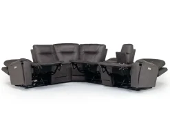 Kingston 6 Piece 3 Power Sectional W/ 3 Power Armless Recliner In Canyon Ocean